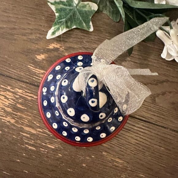 Polish Pottery 4½-inch‎ Bell Ornament Hand Painted in Boleslawiec, Poland - Picture 3 of 7